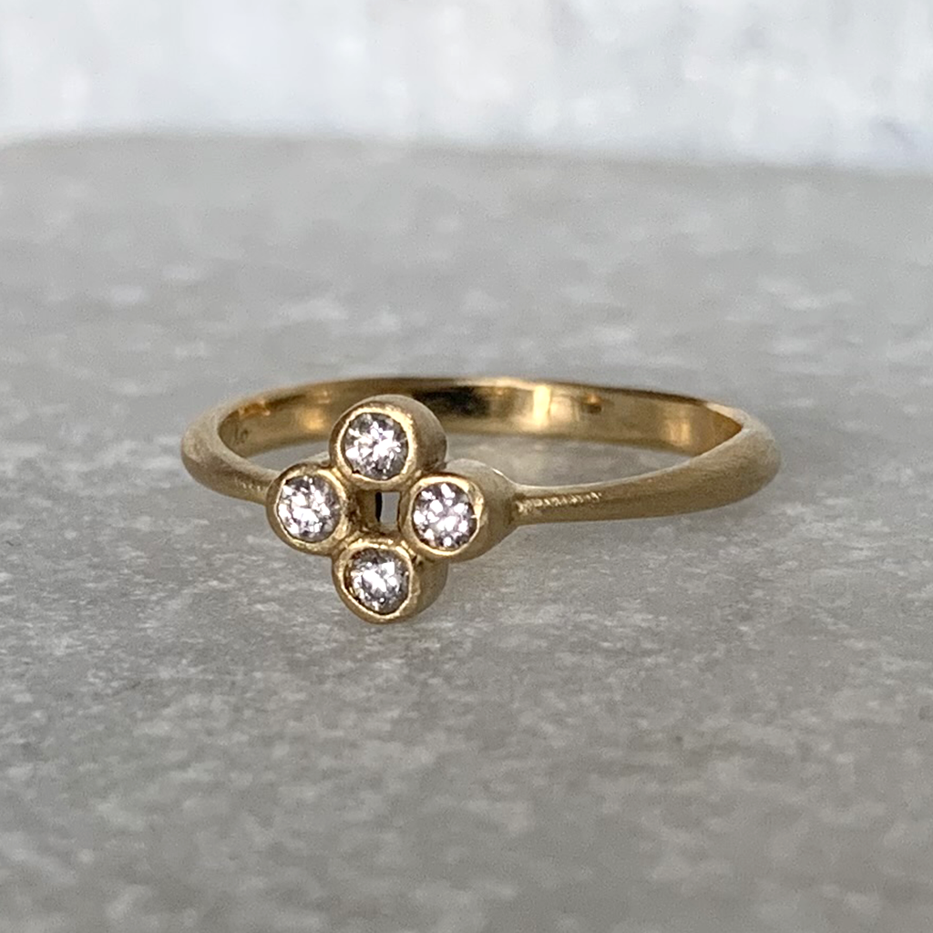 Charm Ring 4 diamonds – ao jewelry